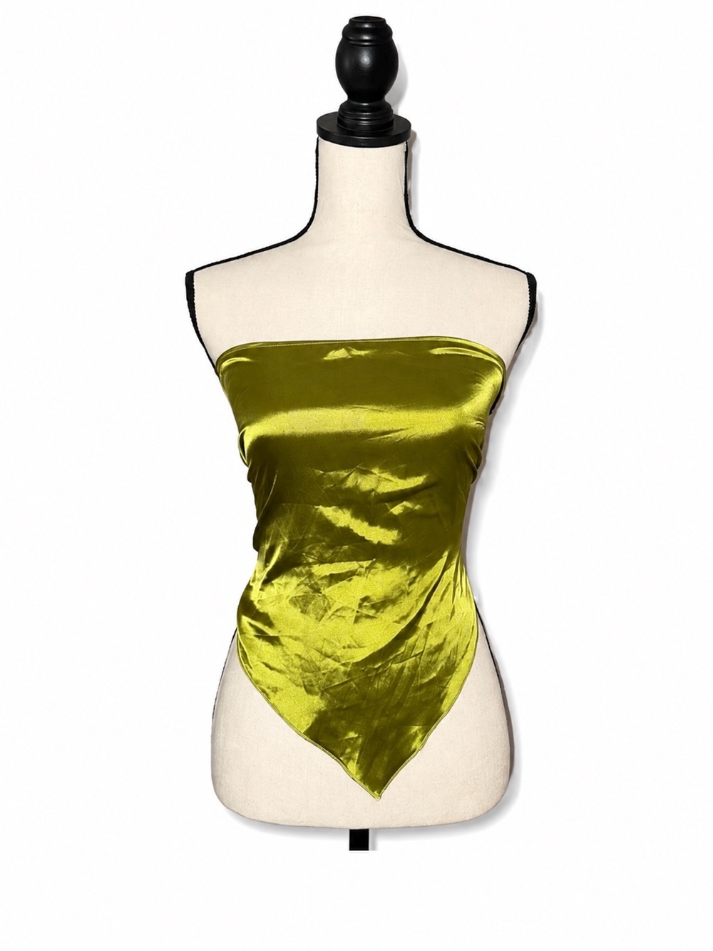 SHEIN Olive Green Satin Strapless Bandana